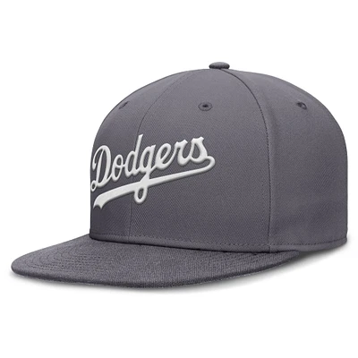 Casquette Nike True Fitted grise pour homme des Los Angeles Dodgers