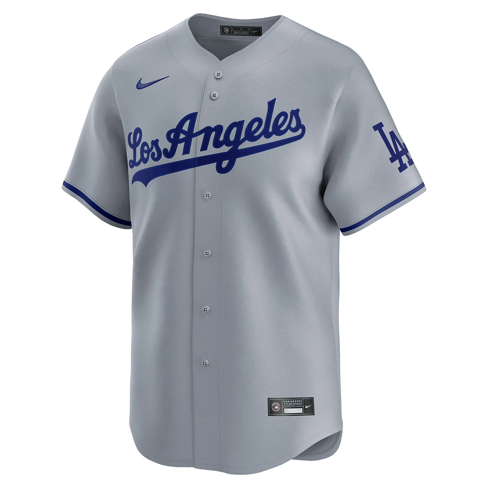 Men's Nike  Gray Los Angeles Dodgers Road Official Limited Player Jersey