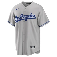 Men's Nike Gray Los Angeles Dodgers Road Replica Team Jersey