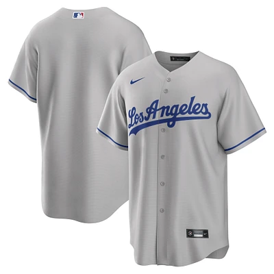 Men's Nike Gray Los Angeles Dodgers Road Replica Team Jersey