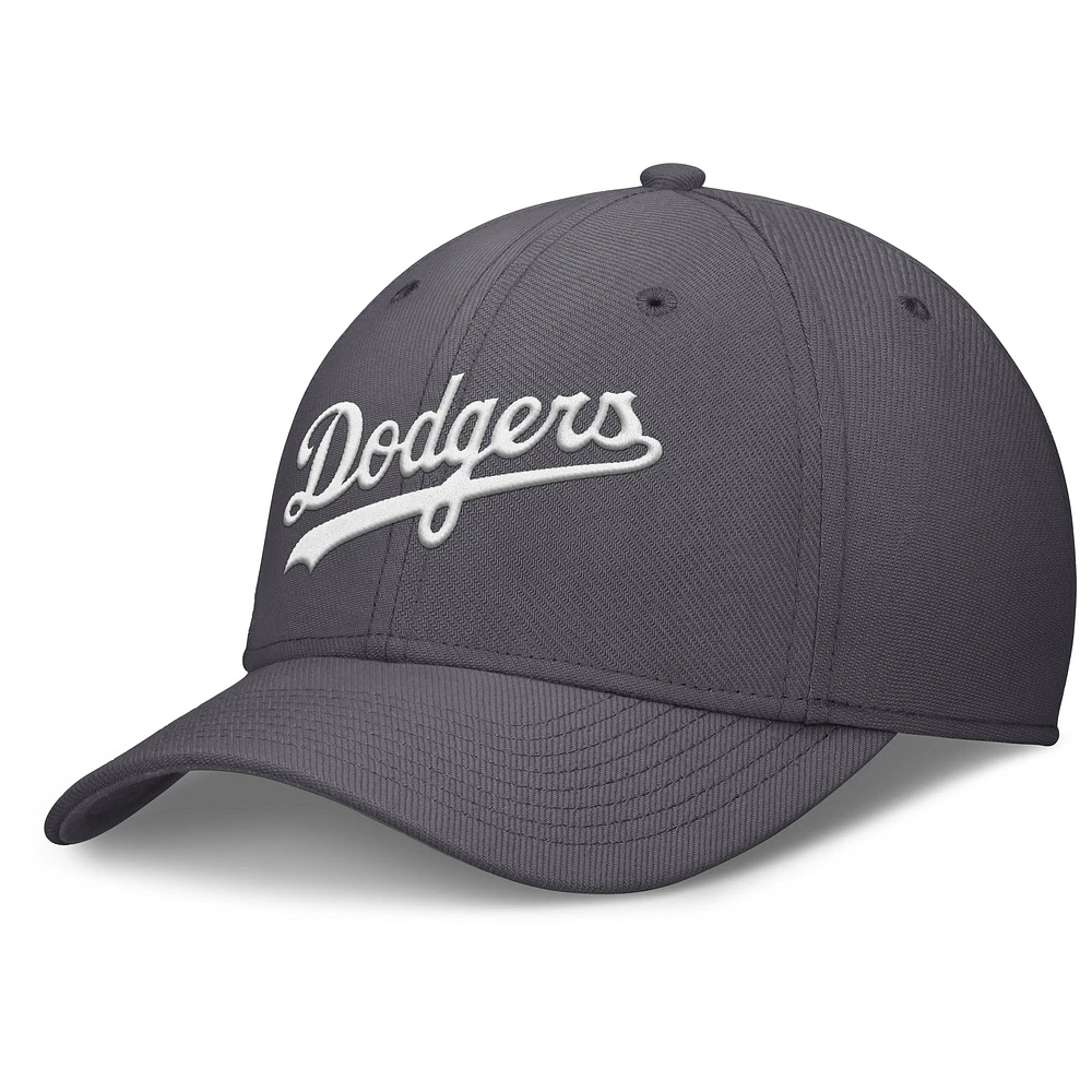 Casquette Nike Performance Flex grise avec logo Swoosh des Los Angeles Dodgers pour homme