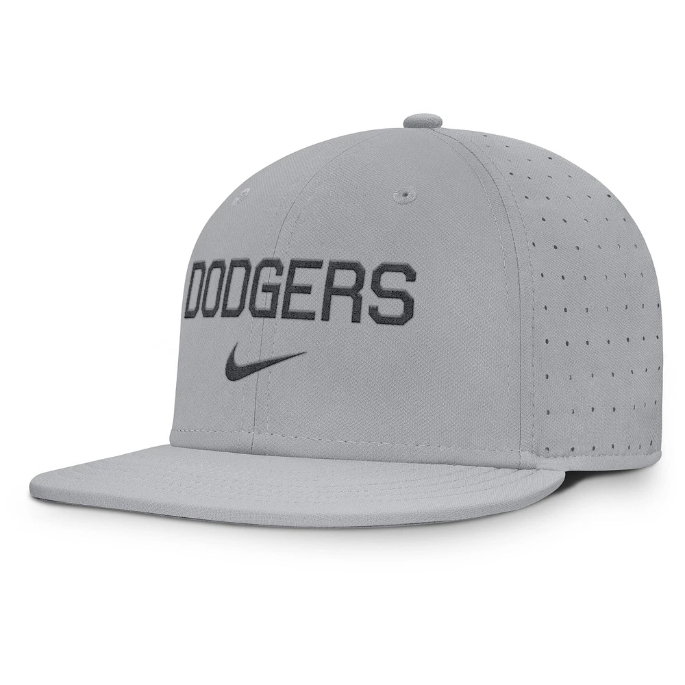 Men's Nike Gray Los Angeles Dodgers True Performance Fitted Hat