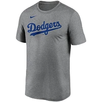 T-shirt Nike gris Los Angeles Dodgers Wordmark Legend Performance pour homme