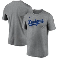 T-shirt Nike gris Los Angeles Dodgers Wordmark Legend Performance pour homme