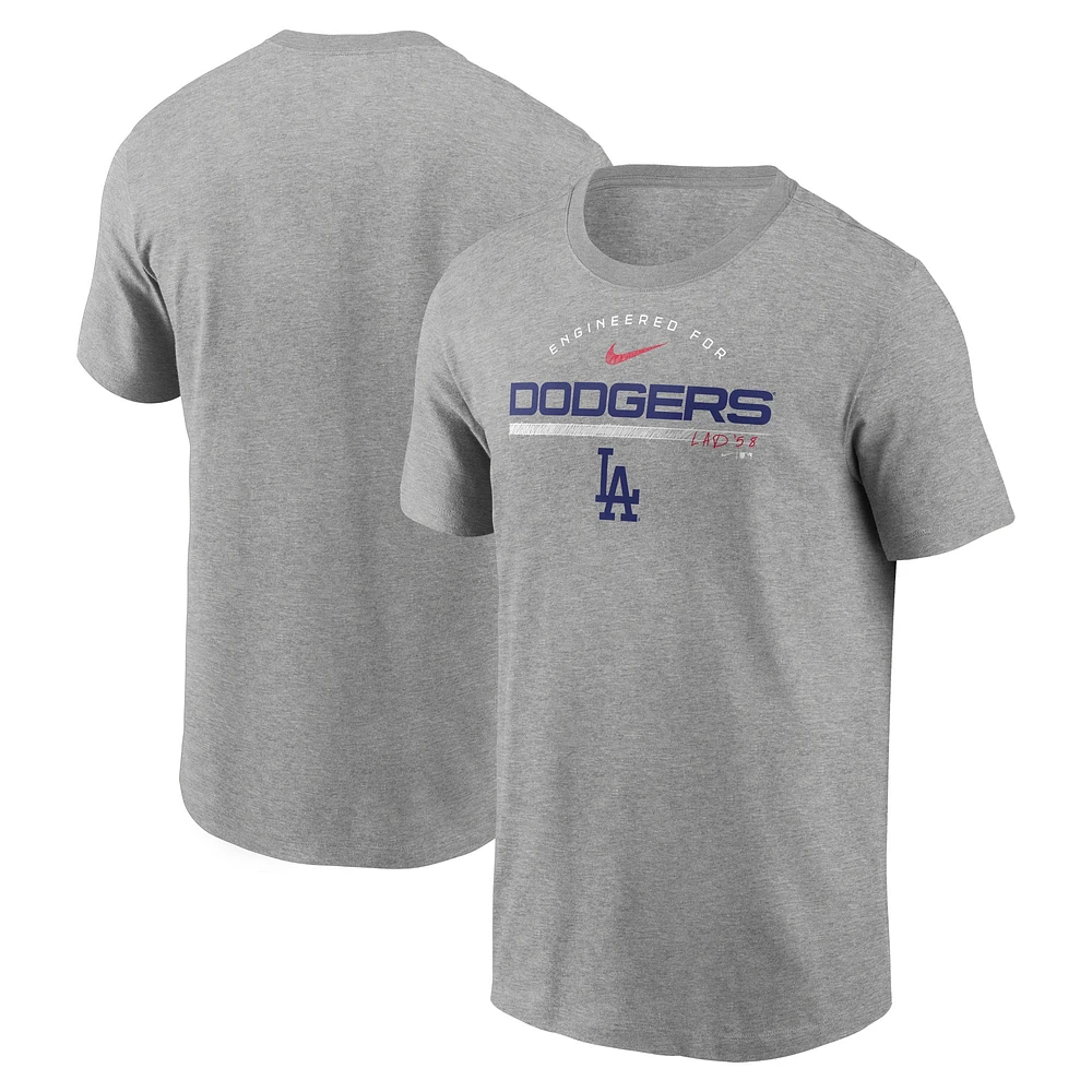 Nike Men's Nike Heather Gray Los Angeles Dodgers Team Engineered  Performance T-Shirt