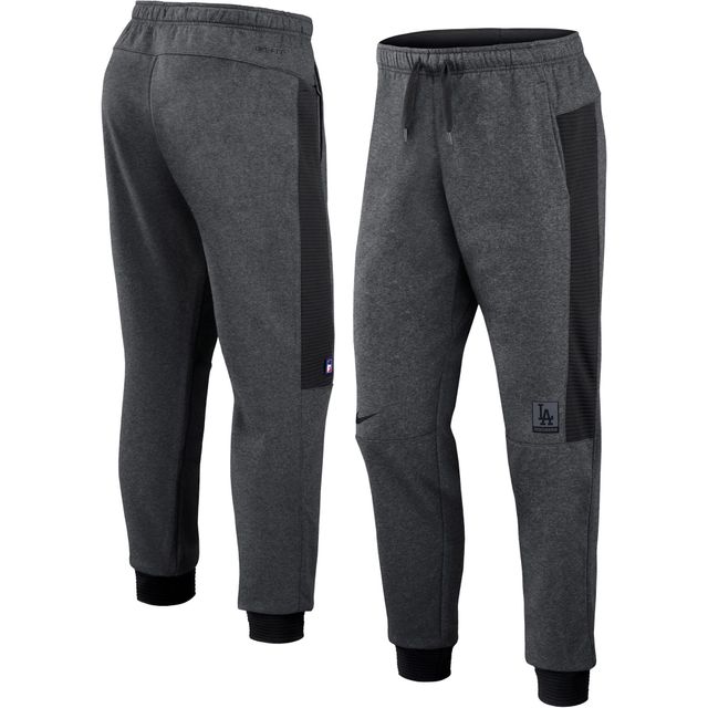 Homme Nike Heathered Charcoal Los Angeles Dodgers Authentic Collection Flux Performance - Pantalon de jogging