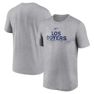 T-shirt Nike Heathered Charcoal pour homme Los Angeles Dodgers Local Rep Legend