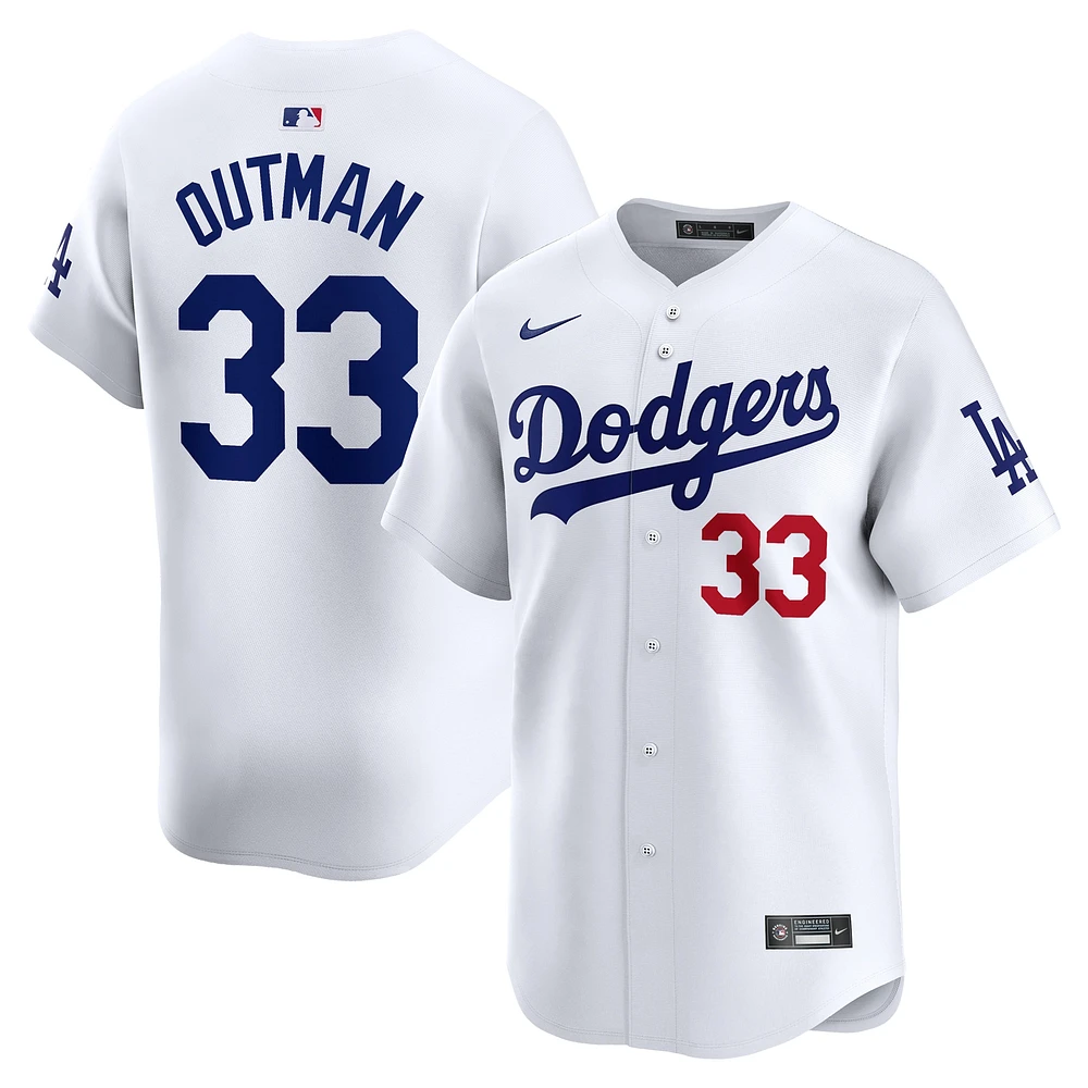 Maillot de joueur Nike James Outman blanc Los Angeles Dodgers Home Limited pour homme