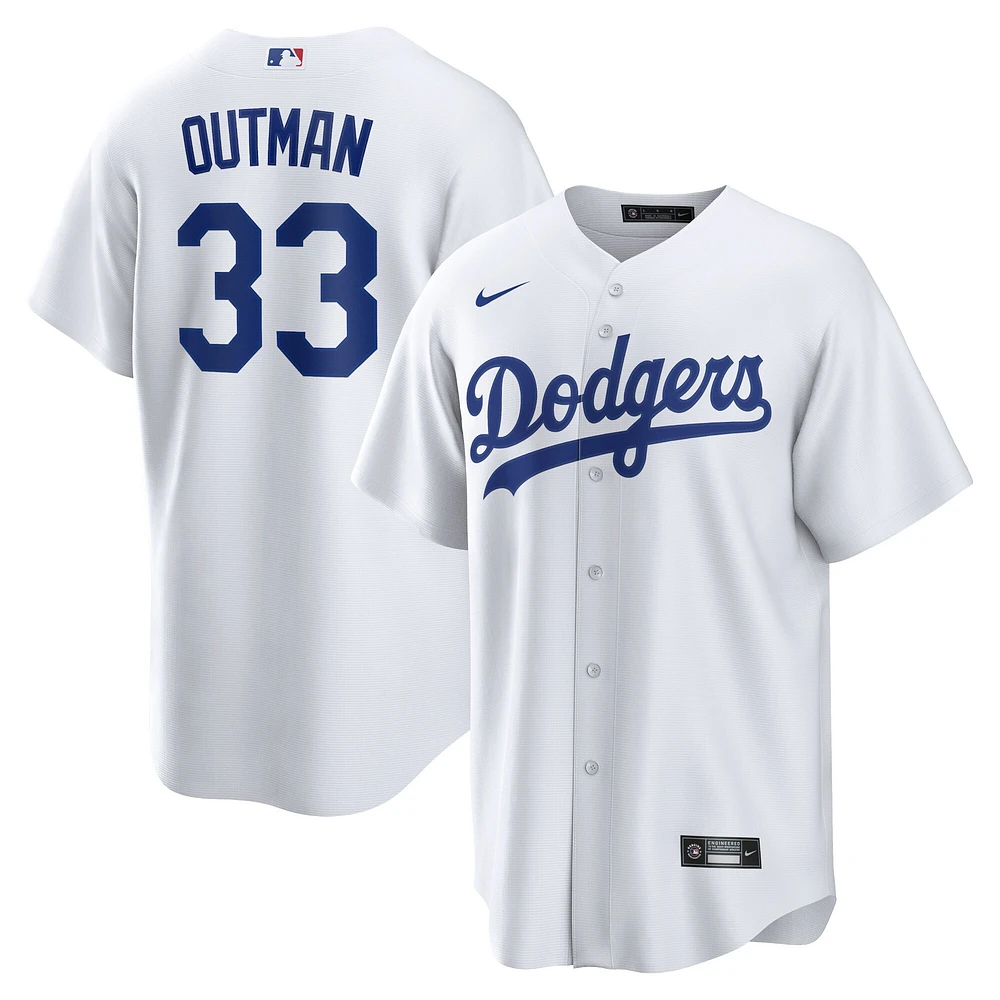 Maillot de joueur réplique Nike James Outman blanc des Los Angeles Dodgers pour homme