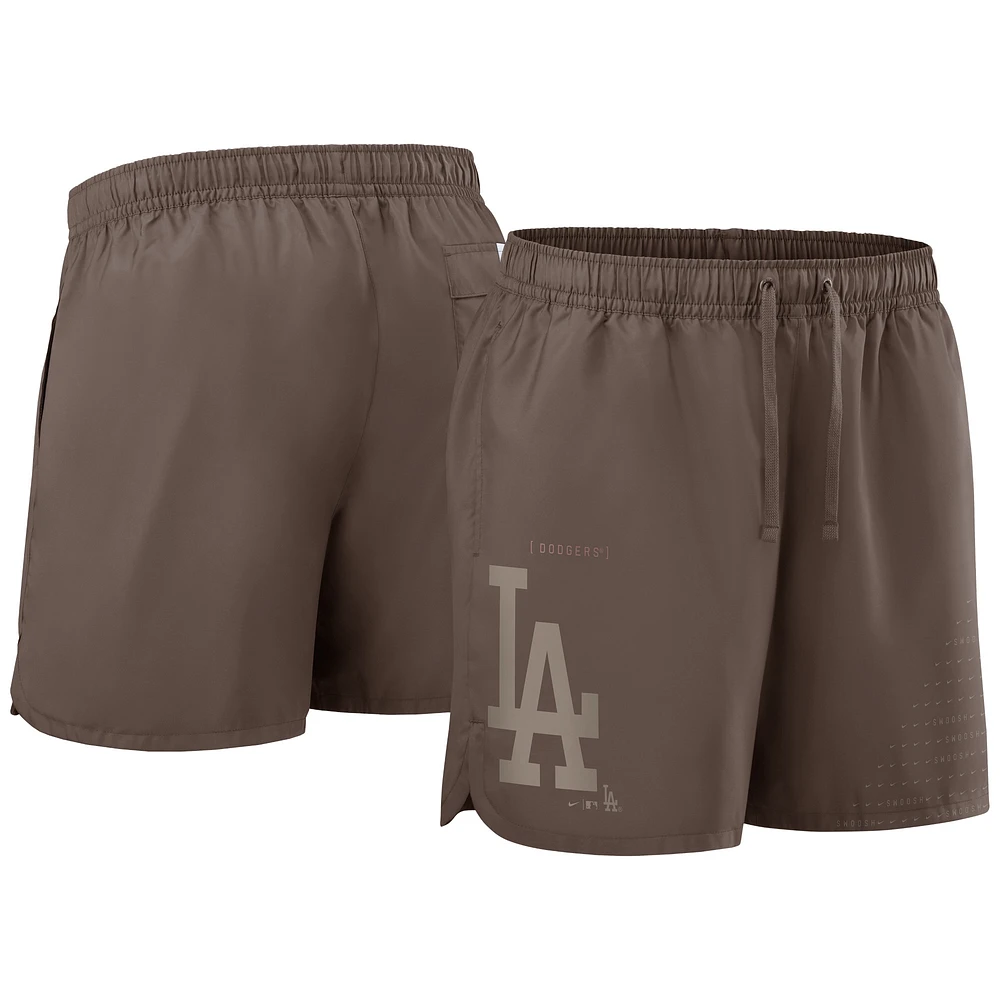 Short Nike marron clair Los Angeles Dodgers Statement pour homme