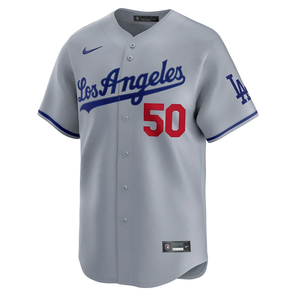 Men's Nike Mookie Betts Gray Los Angeles Dodgers Road Limited Player Jersey