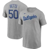 Lids Mookie Betts Los Angeles Dodgers Big & Tall Name Number Raglan T-Shirt  - Oatmeal/Heathered Charcoal