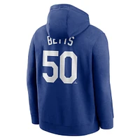 Men's Nike Mookie Betts Royal Los Angeles Dodgers Player Name & Number Club Pullover Hoodie