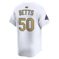Men's Nike Mookie Betts White Los Angeles Dodgers 2025 Gold Collection Limited Jersey