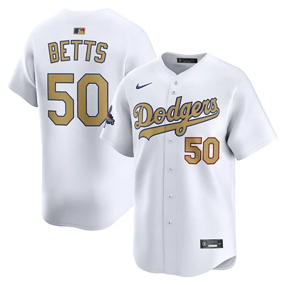 Men's Nike Mookie Betts White Los Angeles Dodgers 2025 Gold Collection Limited Jersey