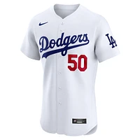 Maillot Nike Mookie Betts pour homme, blanc, Los Angeles Dodgers, Domicile Elite