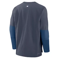 Men's Nike Navy Los Angeles Dodgers 2024 City Connect Authentic Collection Player Tri-Blend Pullover Sweatshirt