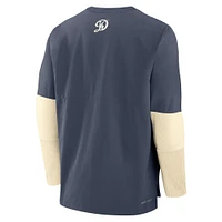 Men's Nike  Navy Los Angeles Dodgers Authentic Collection City Connect Lightweight Player Tri-Blend Performance Long Sleeve T-Shirt