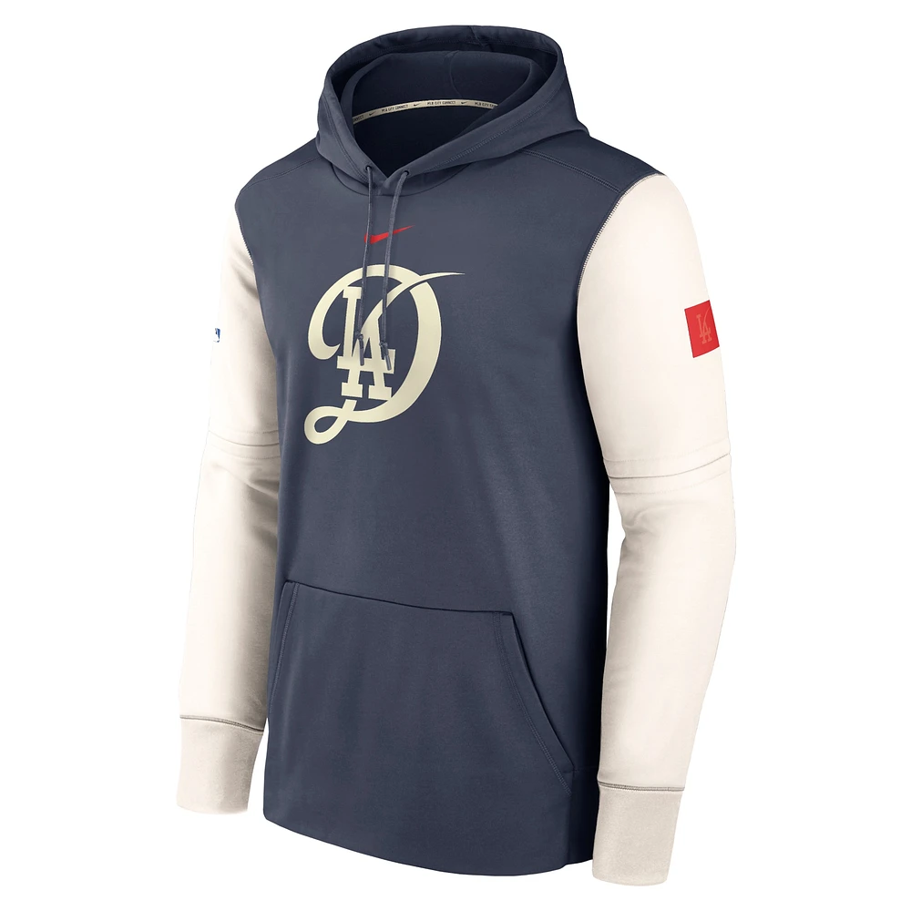 Men's Nike Navy Los Angeles Dodgers Authentic Collection City Connect Performance Pullover Hoodie