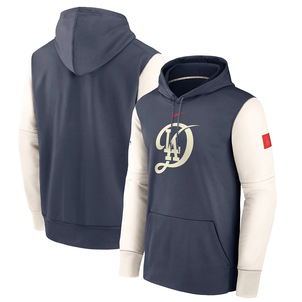 Men's Nike Navy Los Angeles Dodgers Authentic Collection City Connect Performance Pullover Hoodie