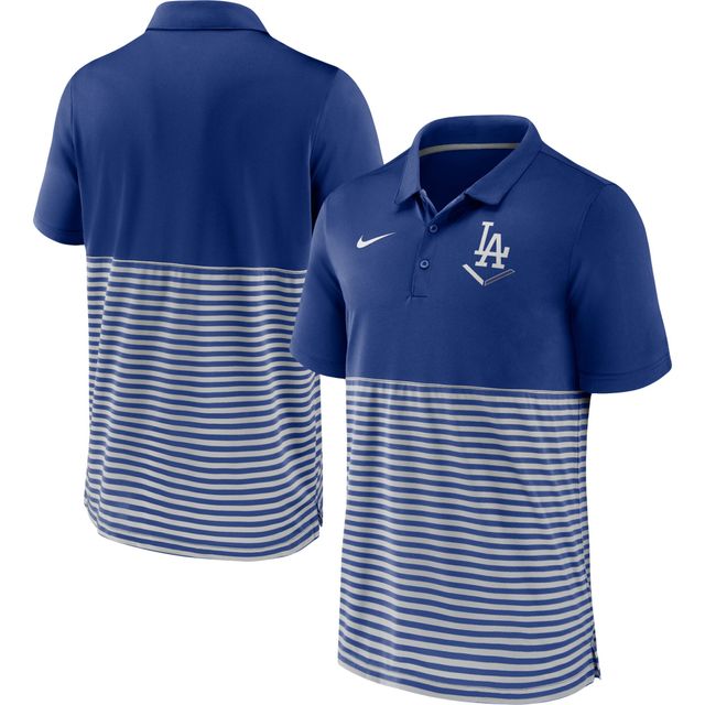 Polo à rayures pour homme Los Angeles Dodgers Home Plate Nike Royal/Gris