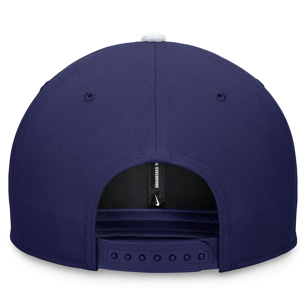 Casquette Nike bicolore à visière rabattable pour homme Los Angeles Dodgers Royal/White