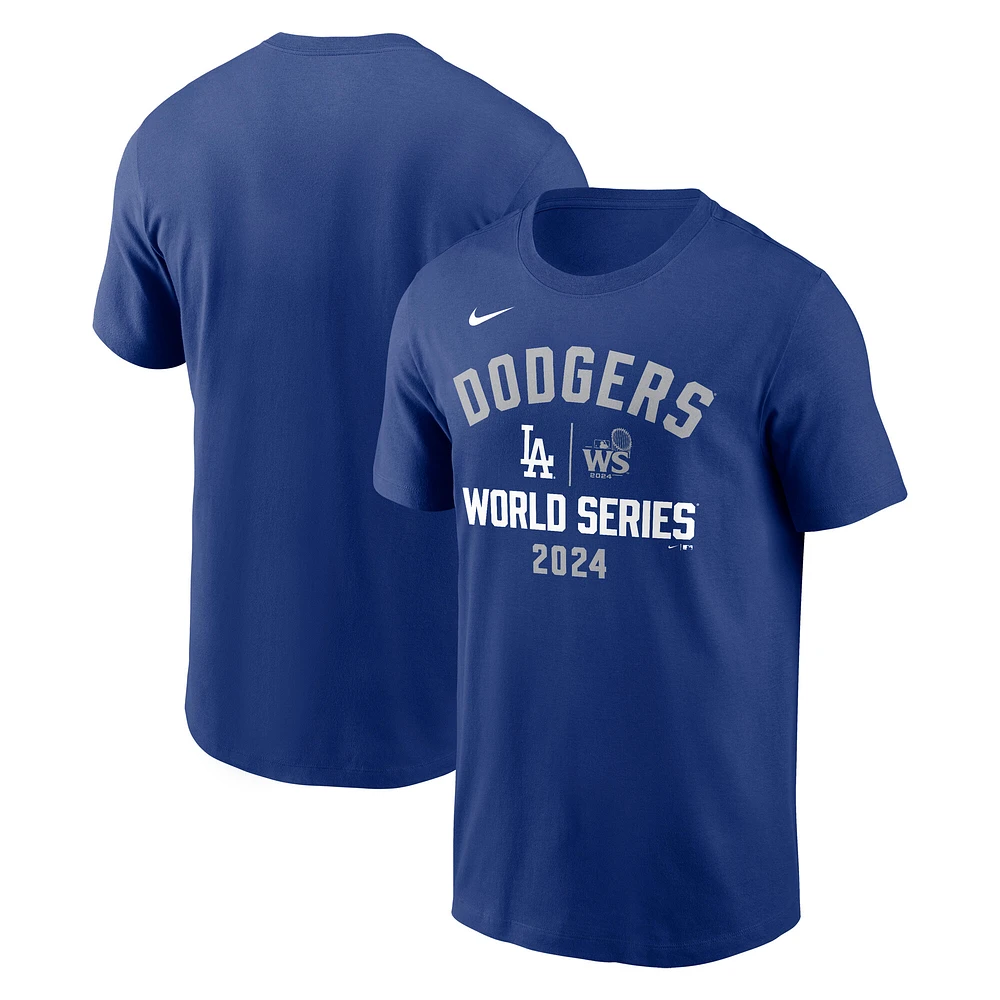 Men's Nike Royal Los Angeles Dodgers 2024 World Series Arched Lockup T-Shirt