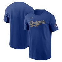 Men's Nike  Royal Los Angeles Dodgers 2025 Gold Collection Wordmark T-Shirt