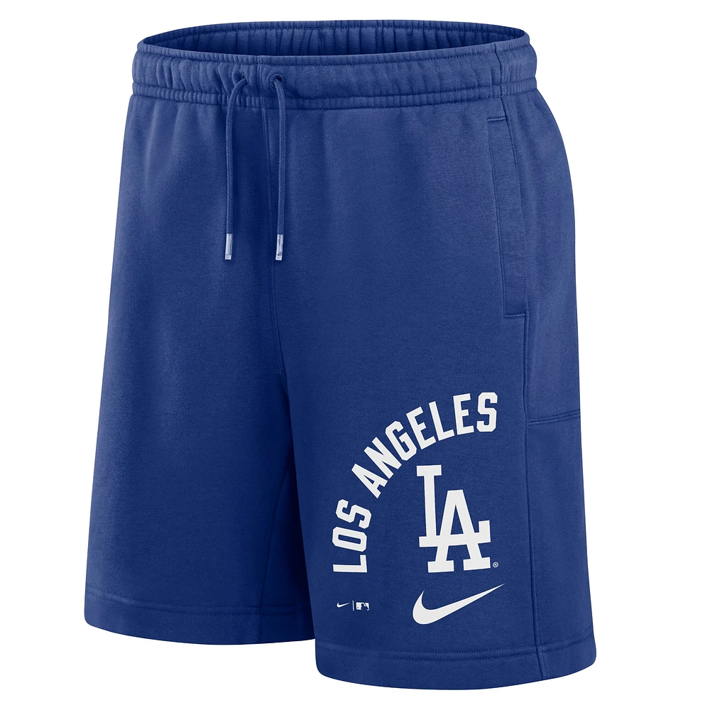 Men's Nike Royal Los Angeles Dodgers Arched Kicker Fleece Shorts