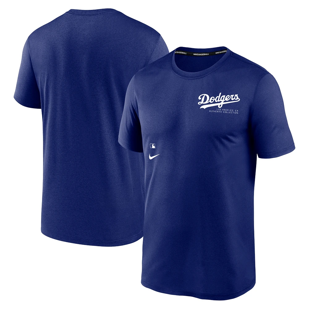 T-shirt Nike Royal Los Angeles Dodgers Authentic Collection Early Work Tri-Blend Performance pour homme