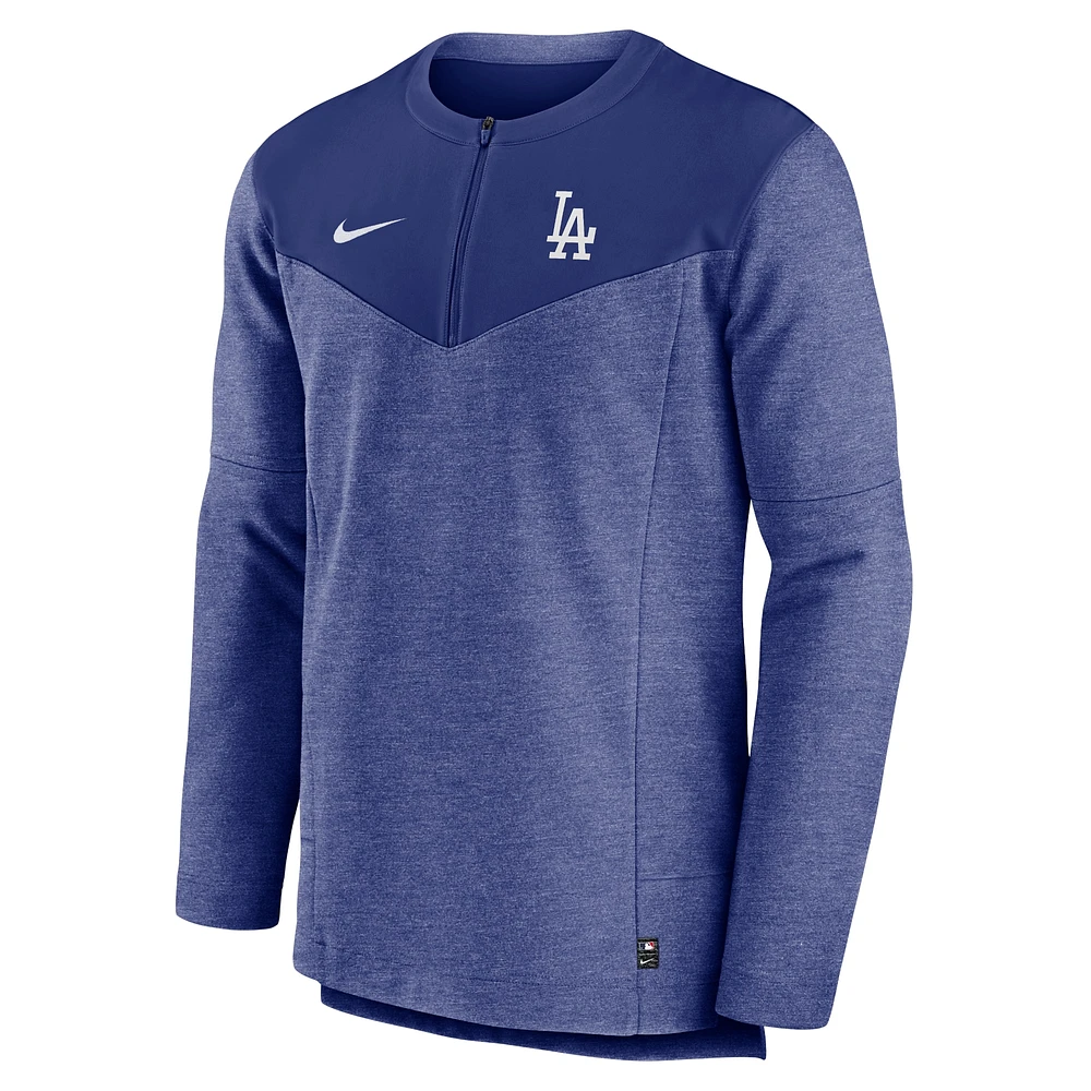 Men's Nike Royal Los Angeles Dodgers Authentic Collection Game Time Performance Half-Zip Top