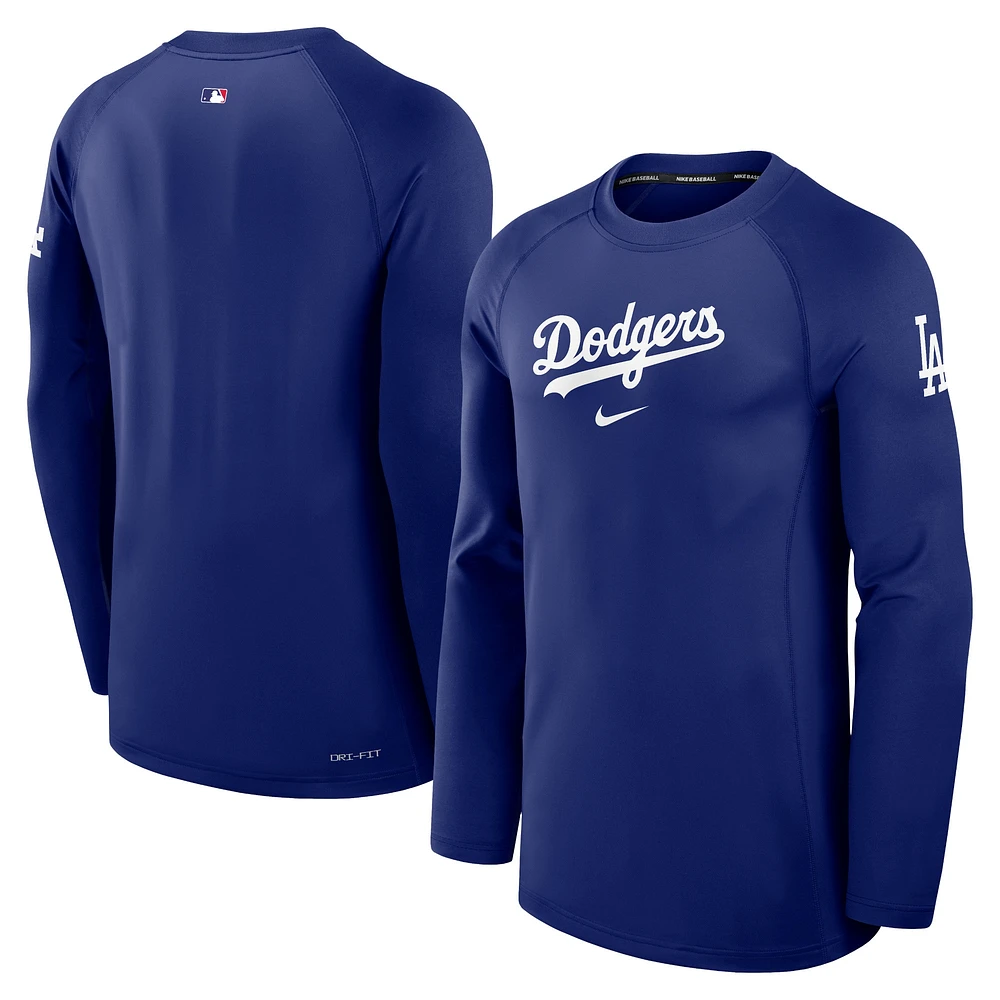 Men's Nike Royal Los Angeles Dodgers Authentic Collection Game Time Raglan Performance Long Sleeve T-Shirt