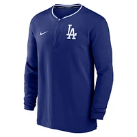 Haut Nike Royal Los Angeles Dodgers Authentic Collection Performance à demi-zip pour homme