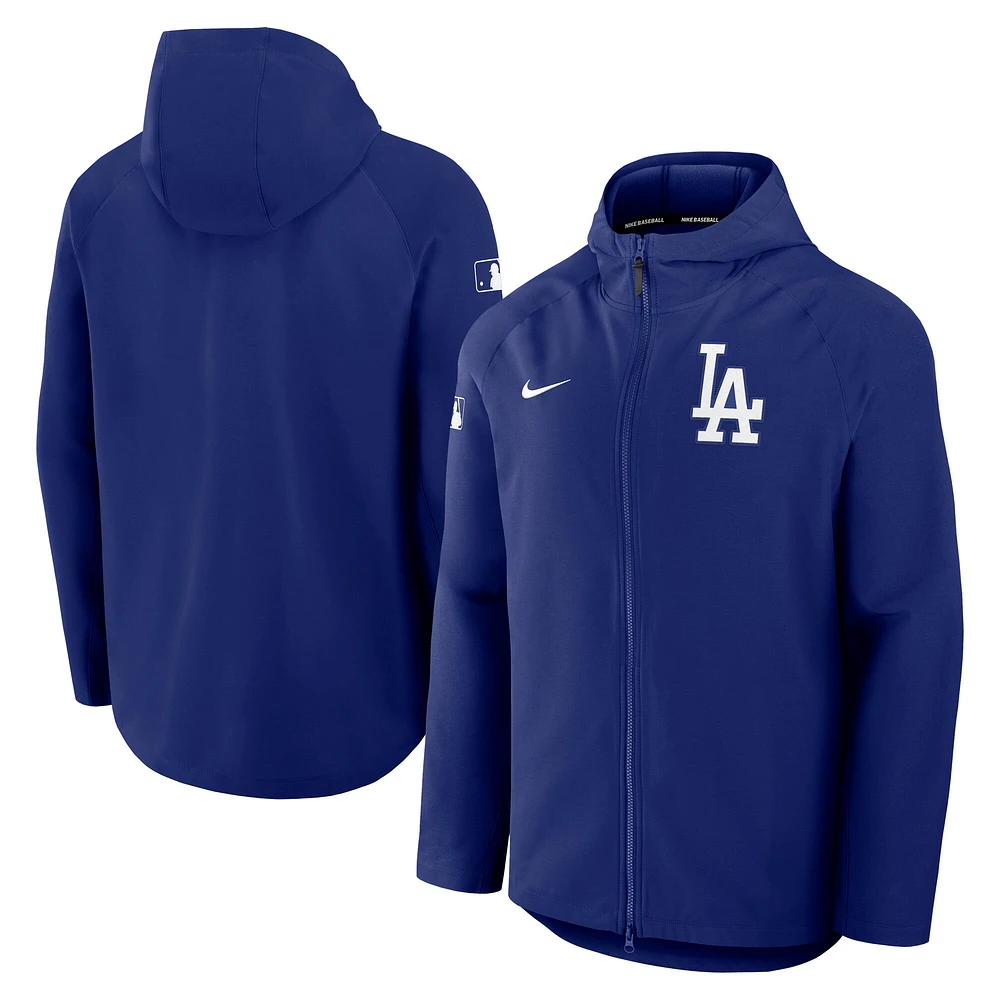 Veste Nike Royal Los Angeles Dodgers Authentic Collection Performance entièrement zippée Raglan pour homme