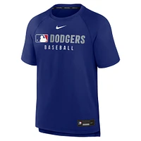 T-shirt Nike Royal Los Angeles Dodgers Authentic Collection Pregame Raglan Performance pour homme