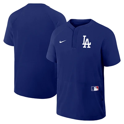 Men's Nike Royal Los Angeles Dodgers Authentic Collection Raglan Short Sleeve Windshirt