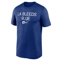 T-shirt Nike Royal Los Angeles Dodgers Baseball Phrase Legend Performance pour homme