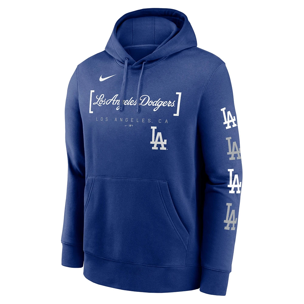 Sweat à capuche Nike Royal Los Angeles Dodgers Club Stack pour homme