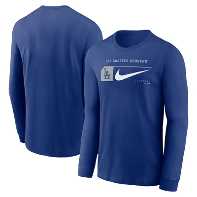 Men's Nike Royal Los Angeles Dodgers Local Logo Swoosh Lockup Long Sleeve T-Shirt