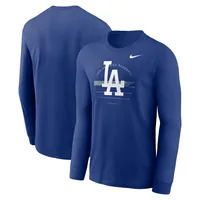 Nike Men's Los Angeles Dodgers Royal Arch Over Logo Long Sleeve T-Shirt