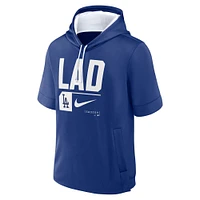 Men's Nike Royal Los Angeles Dodgers Tri-Code Lockup Short Sleeve Pullover Hoodie