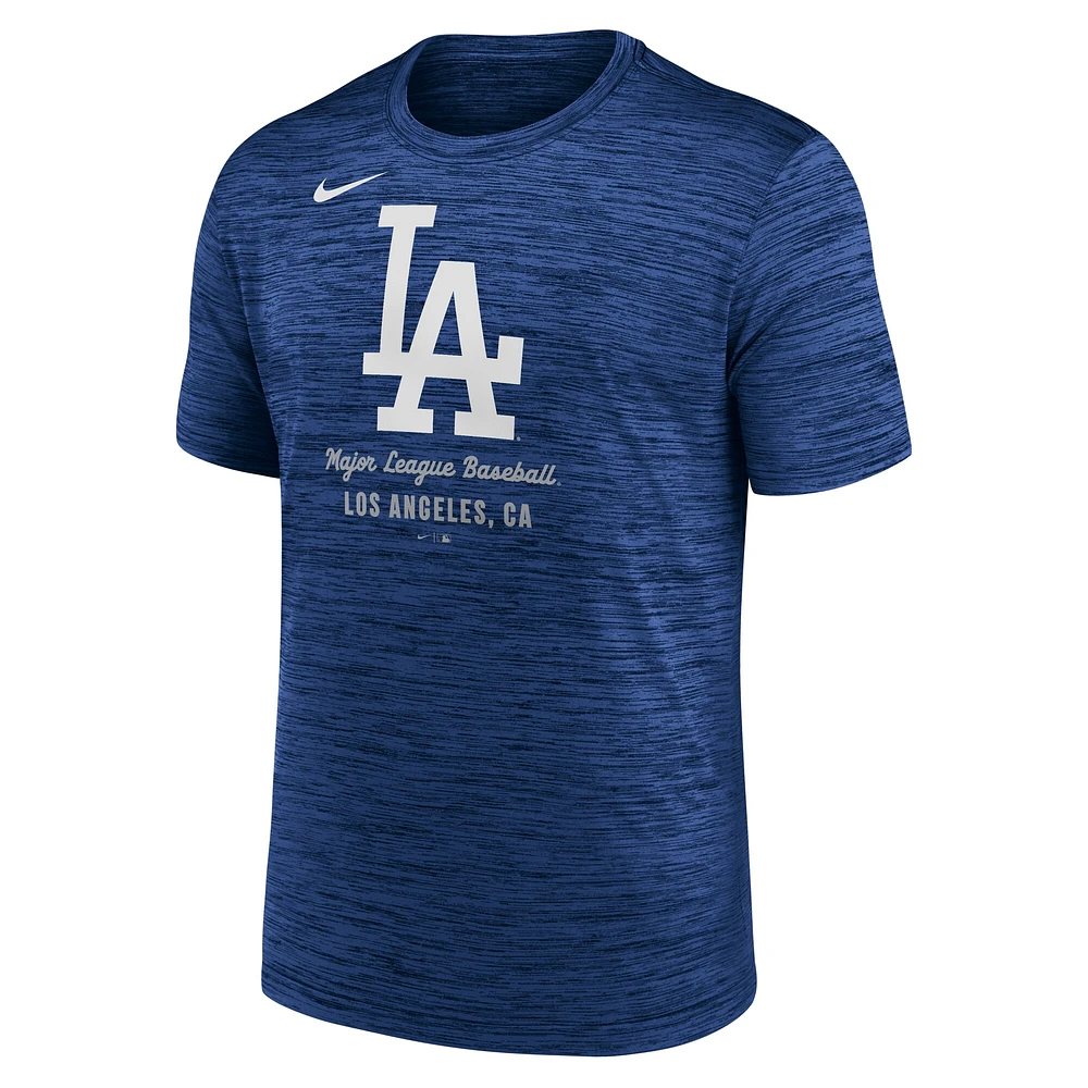 T-shirt Nike Royal Los Angeles Dodgers Velocity Performance pour homme