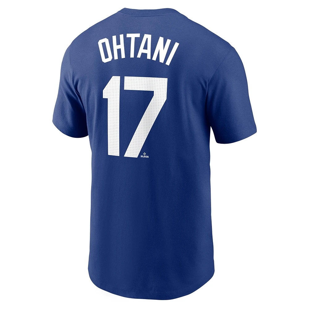 T-shirt Nike Shohei Ohtani Royal pour homme avec nom et numéro des champions de la série mondiale 2024 Los Angeles Dodgers