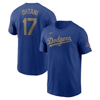 Men's Nike Shohei Ohtani Royal Los Angeles Dodgers 2025 Gold Collection Name & Number T-Shirt
