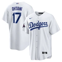 Maillot réplique à domicile Nike Shohei Ohtani pour homme, blanc, champions de la Série mondiale 2024 des Los Angeles Dodgers