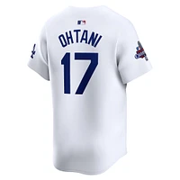 Maillot Nike Shohei Ohtani pour homme, édition limitée, blanc, Los Angeles Dodgers, domicile, champions de la série mondiale 2024