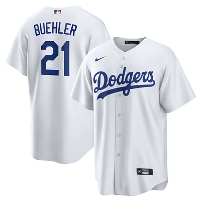 Maillot de joueur réplique à domicile blanc Walker Buehler des Los Angeles Dodgers pour homme Nike