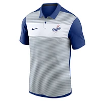 Polo Nike Performance à rayures Vapor des Los Angeles Dodgers pour homme, blanc/bleu roi