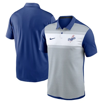 Polo Nike Performance à rayures Vapor des Los Angeles Dodgers pour homme, blanc/bleu roi