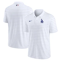 Polo Performance à rayures Victoire des Los Angeles Dodgers Authentic Collection pour homme - Blanc